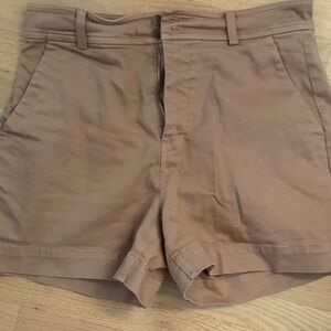 Everlane High-Waist Tan Shorts